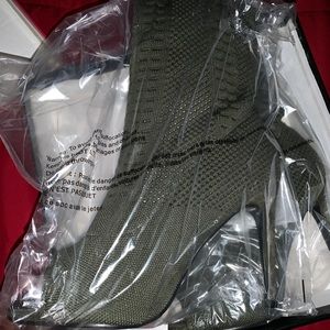Green 4 inch heel booties